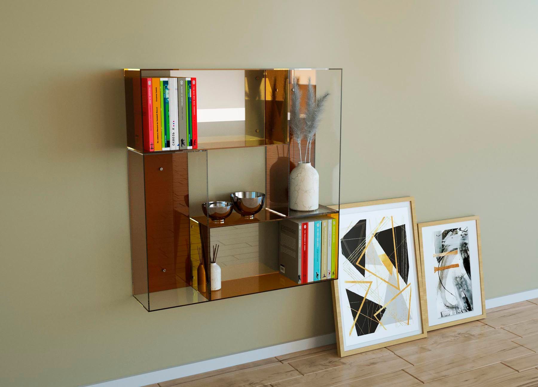 Mensola da parete rettangolare in plexiglass Gemmi