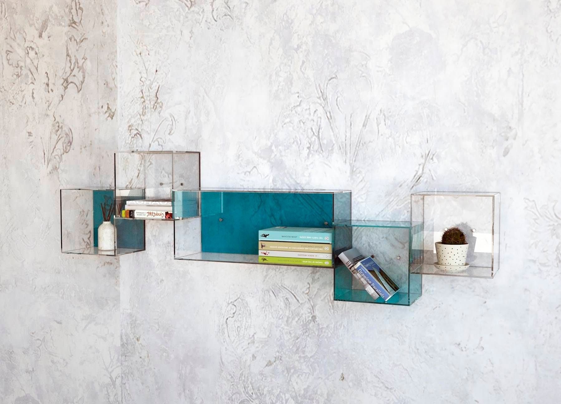 Mensola da parete rettangolare in plexiglass Gemmi