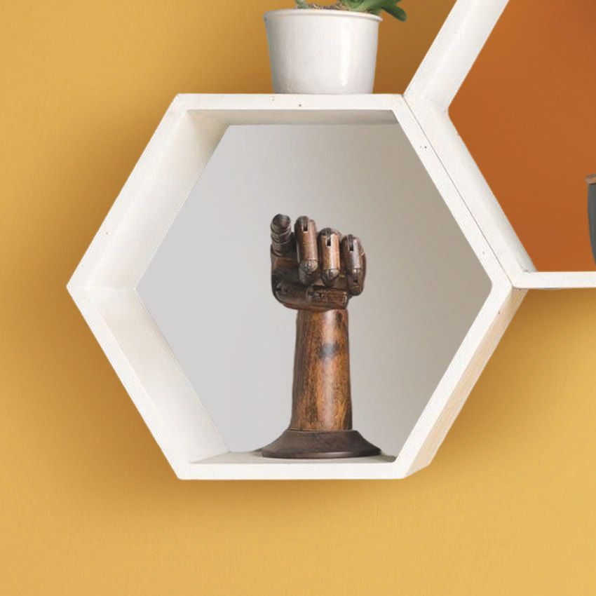 Mensola da parete esagonale in plexiglass Aive