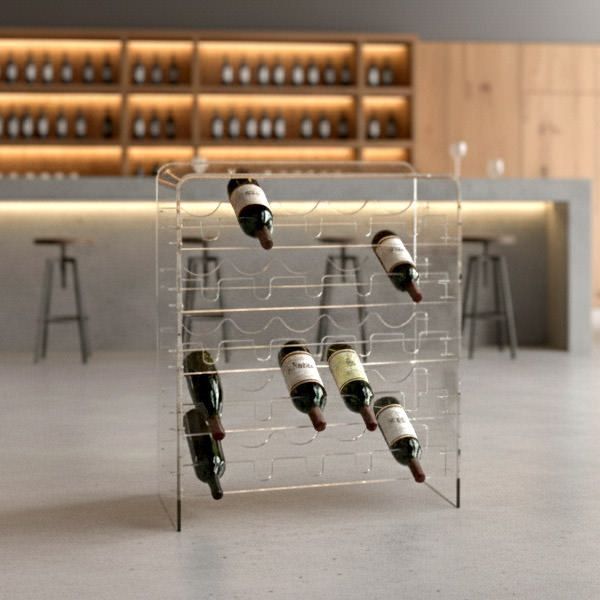 Portabottiglie vino 25 posti in plexiglass Kanty