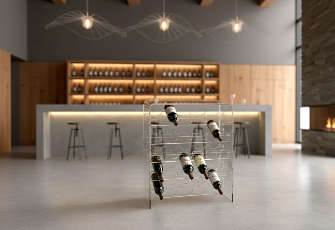 Portabottiglie vino 25 posti in plexiglass Kanty