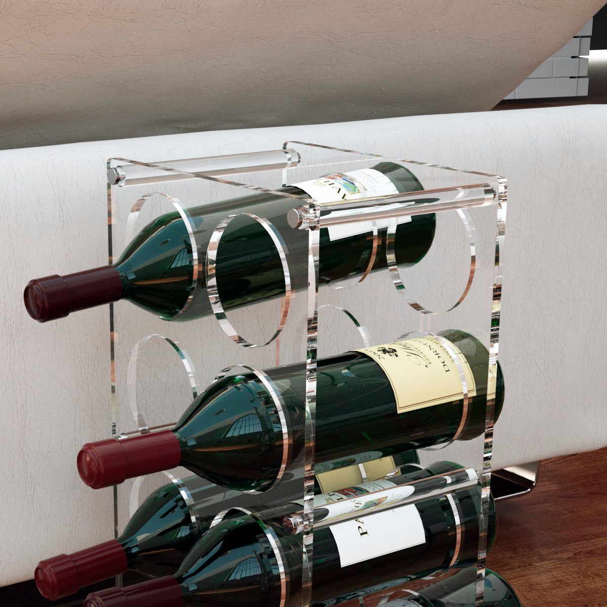 Portabottiglie vino da 8 posti in plexiglass Ivon