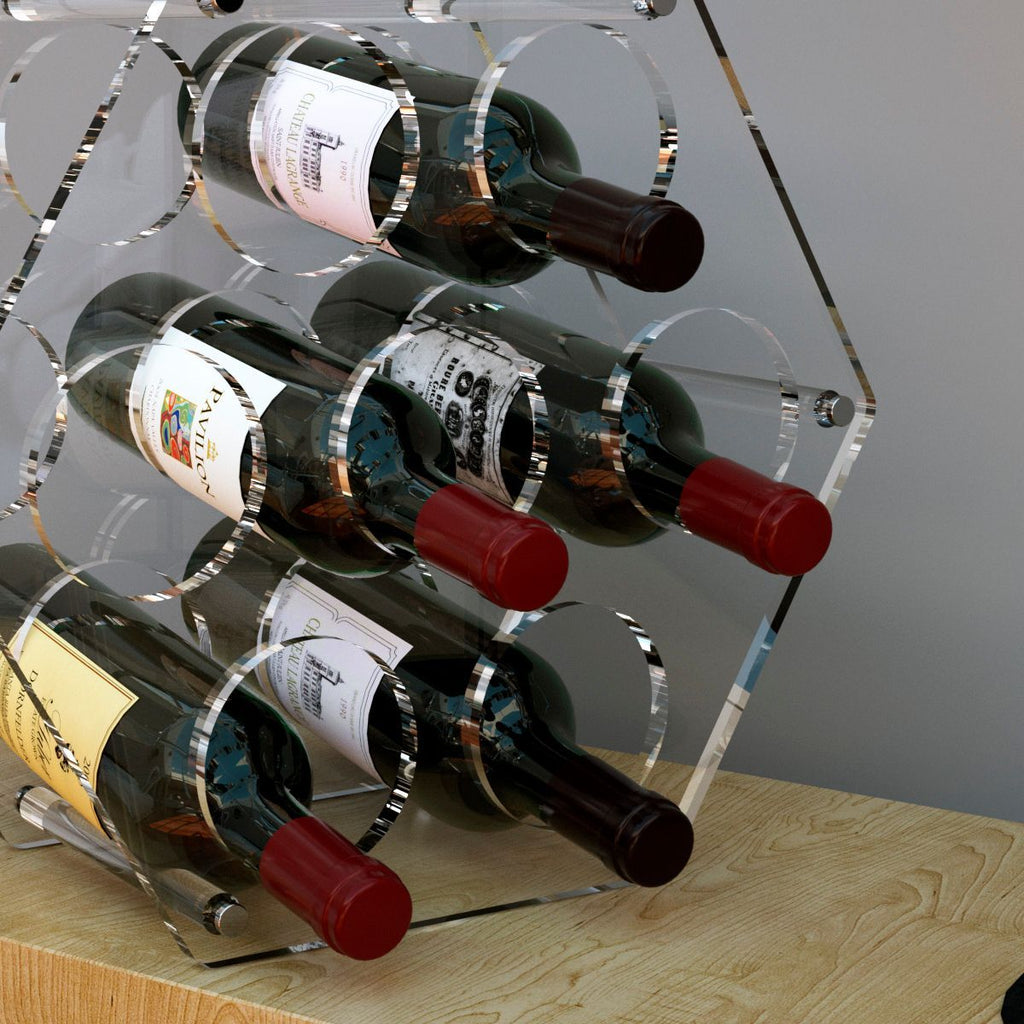 Portabottiglie vino da 8 posti in plexiglass Gleran