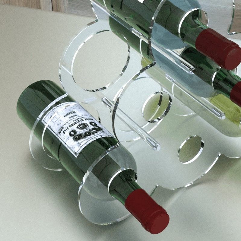 Portabottiglie vino da 6 posti in plexiglass Avel