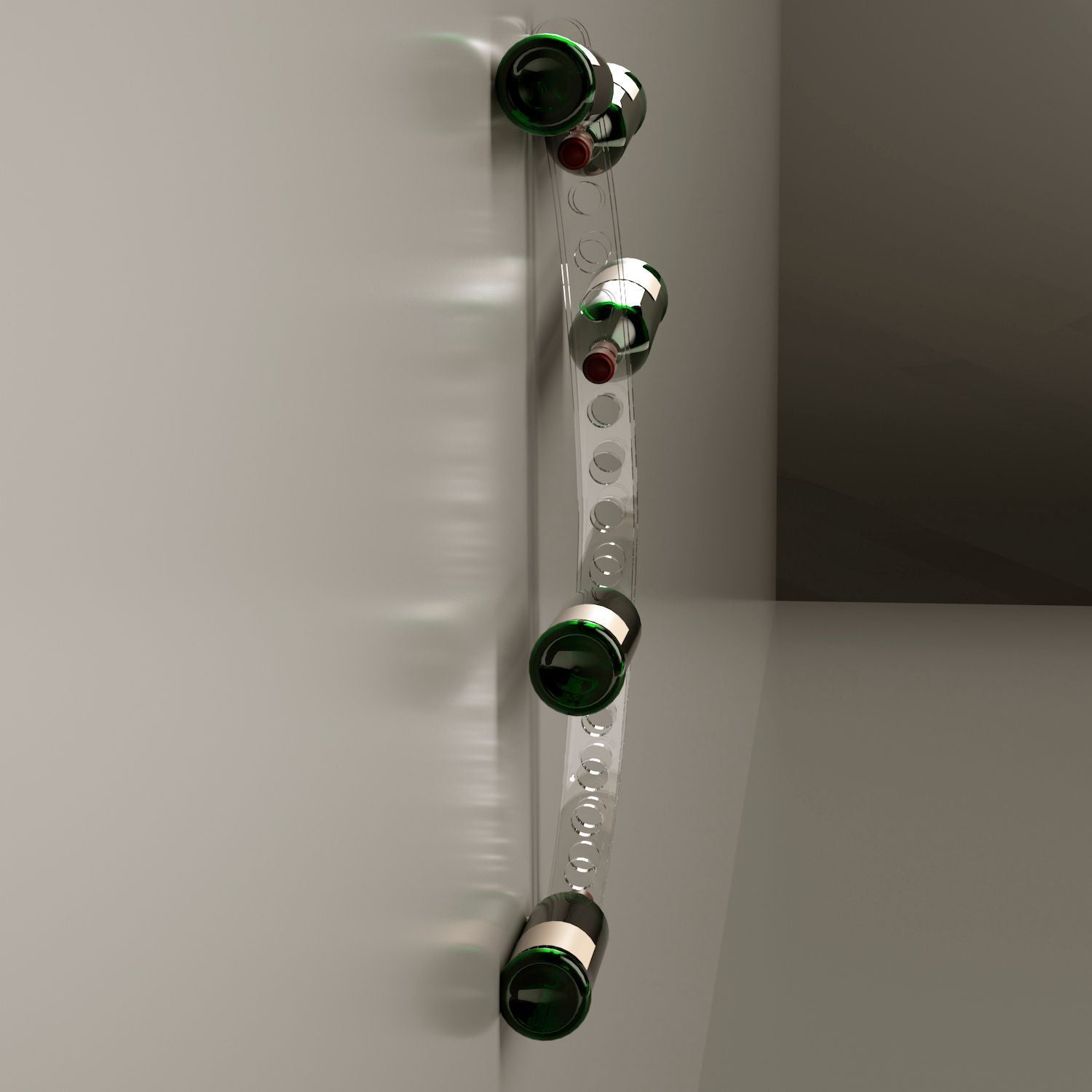 Portabottiglie da parete da 17 posti in plexiglass Brian