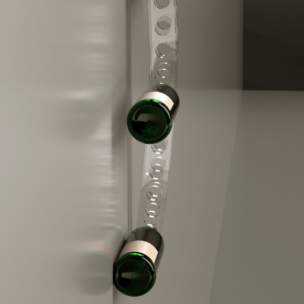 Portabottiglie da parete da 17 posti in plexiglass Brian