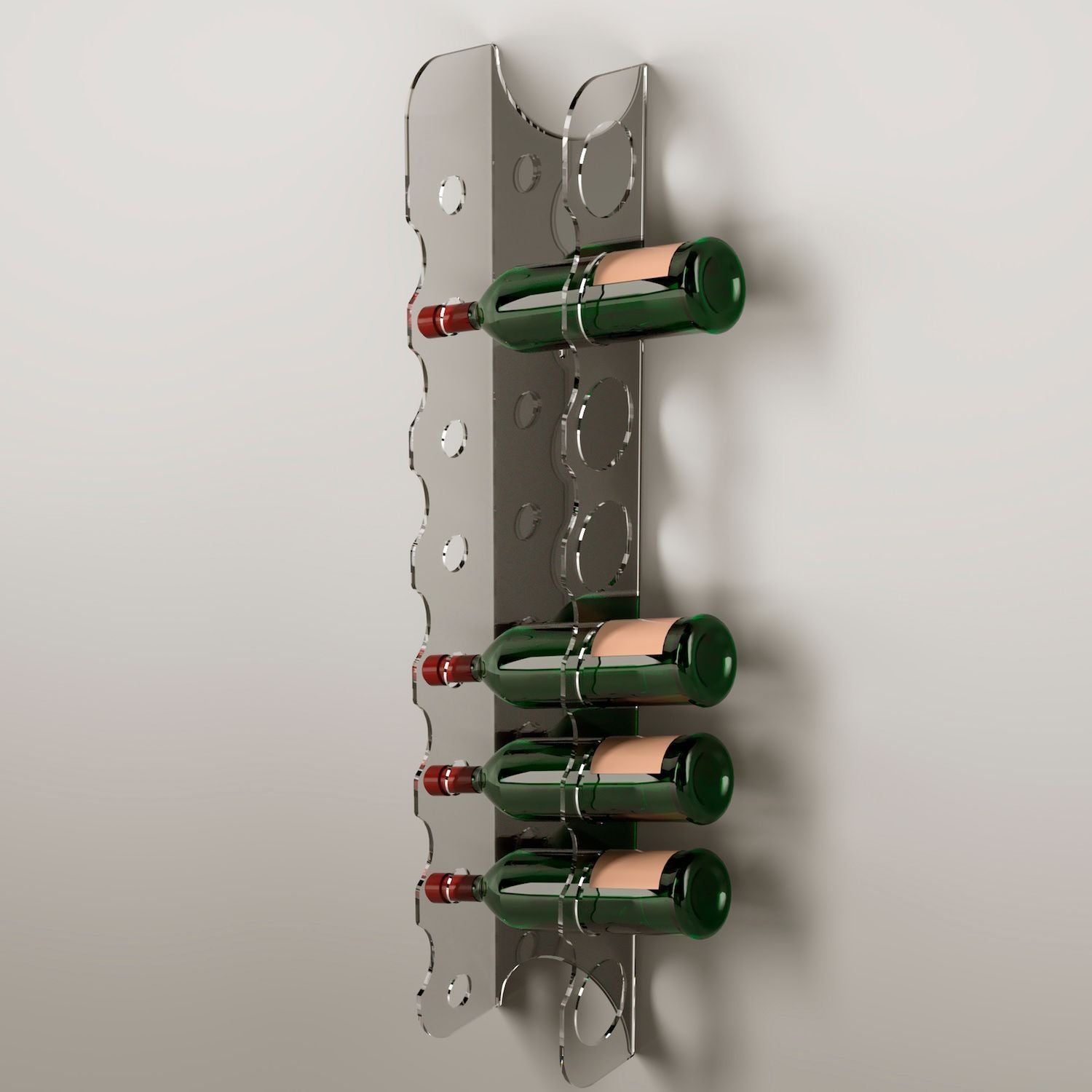 Portabottiglie da parete da 8 posti in plexiglass Jerry