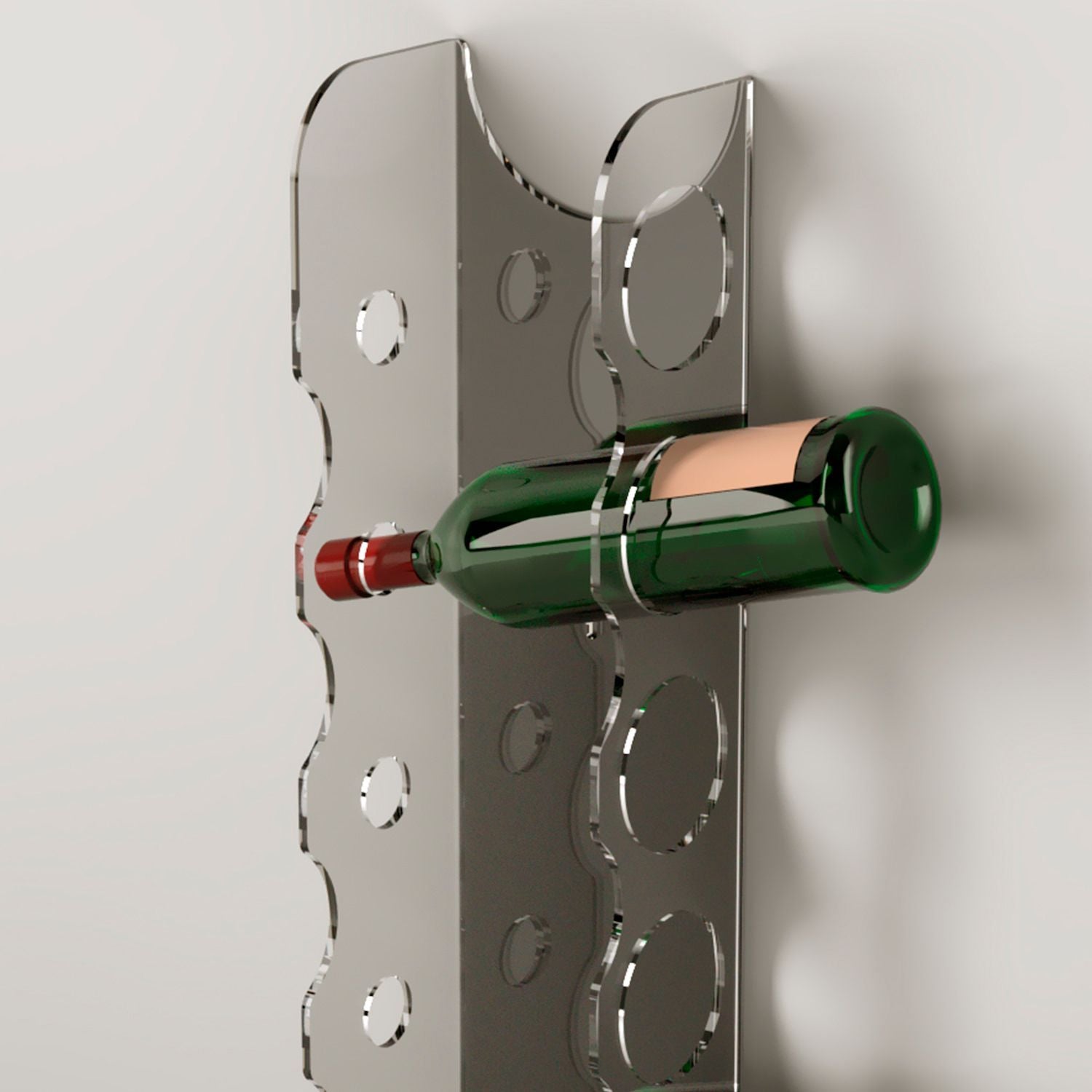 Portabottiglie da parete da 8 posti in plexiglass Jerry