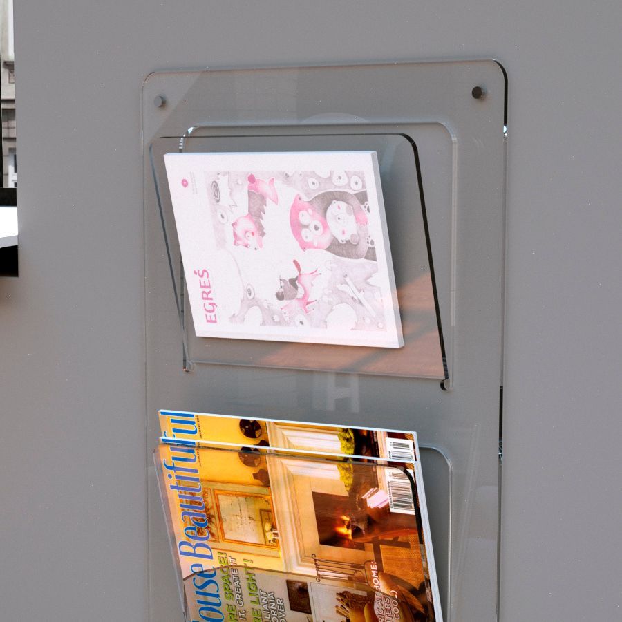 Portariviste da parete in plexiglass Wally