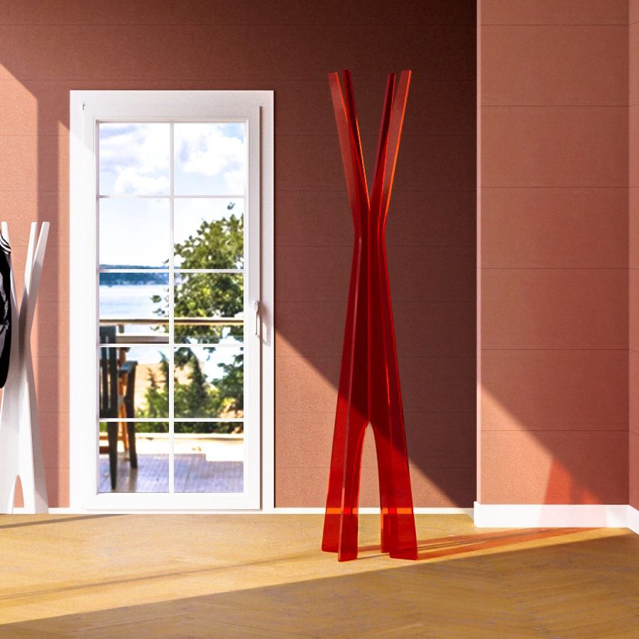 Appendiabiti da terra in plexiglass colorato Dremon