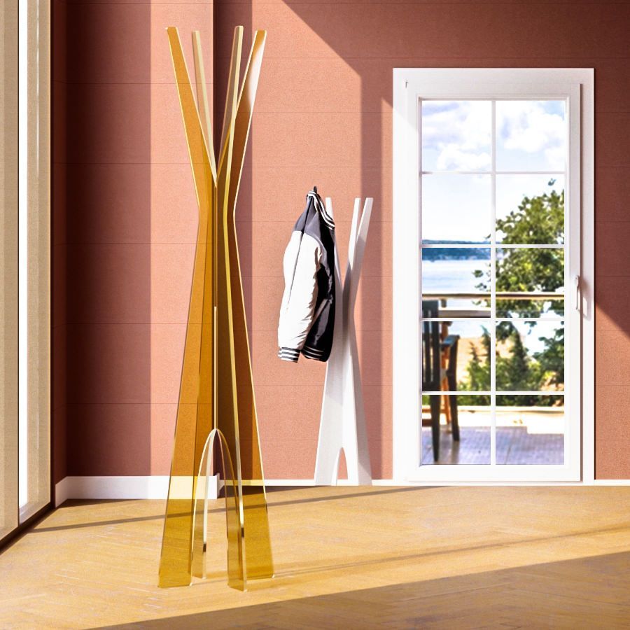 Appendiabiti da terra in plexiglass colorato Dremon