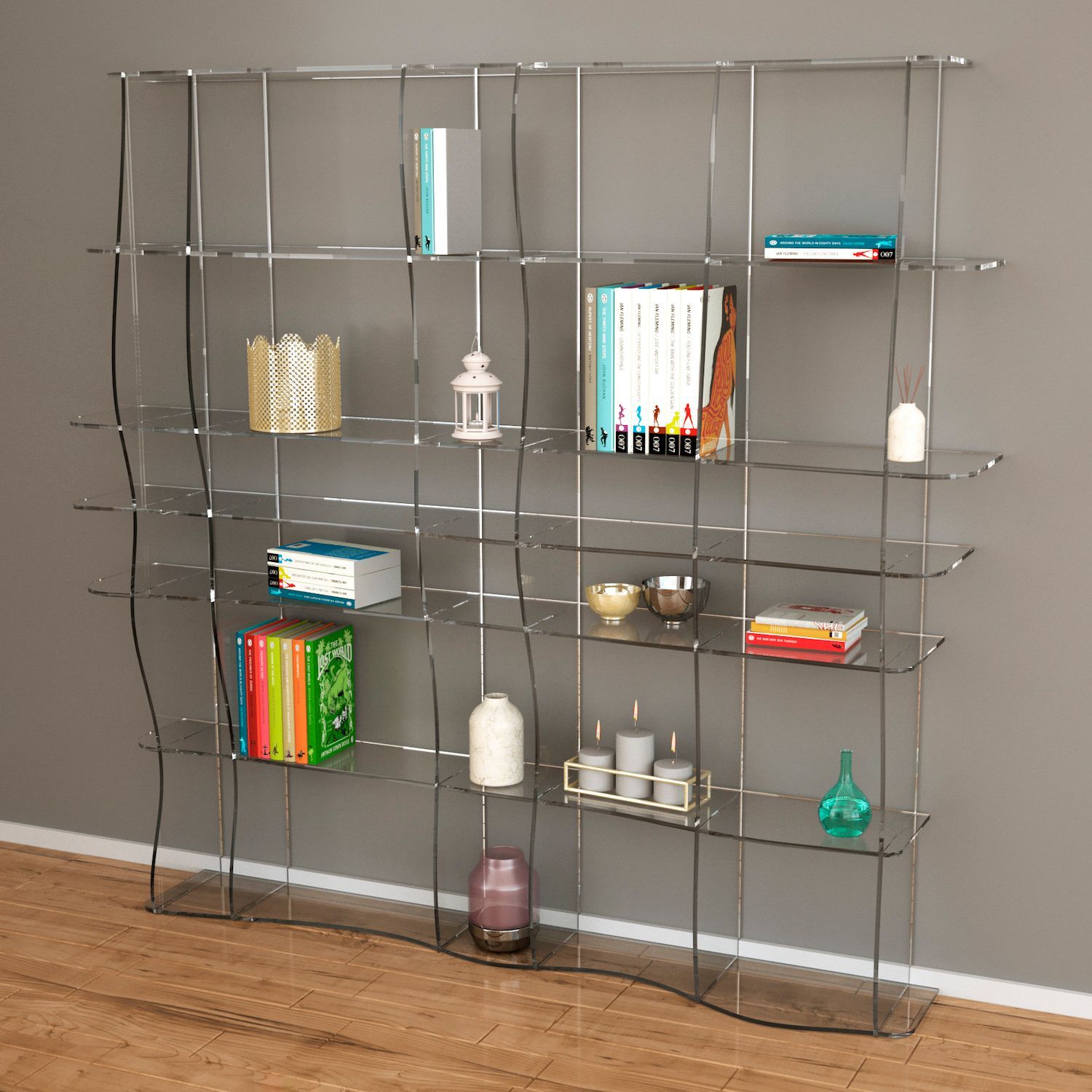 Libreria moderna in plexiglass Ocean