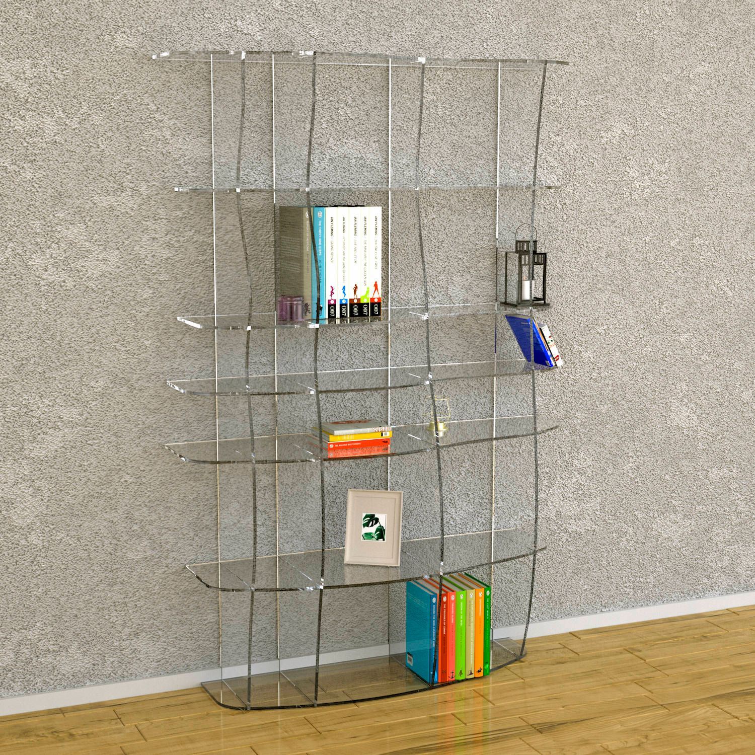 Libreria moderna in plexiglass Ocean