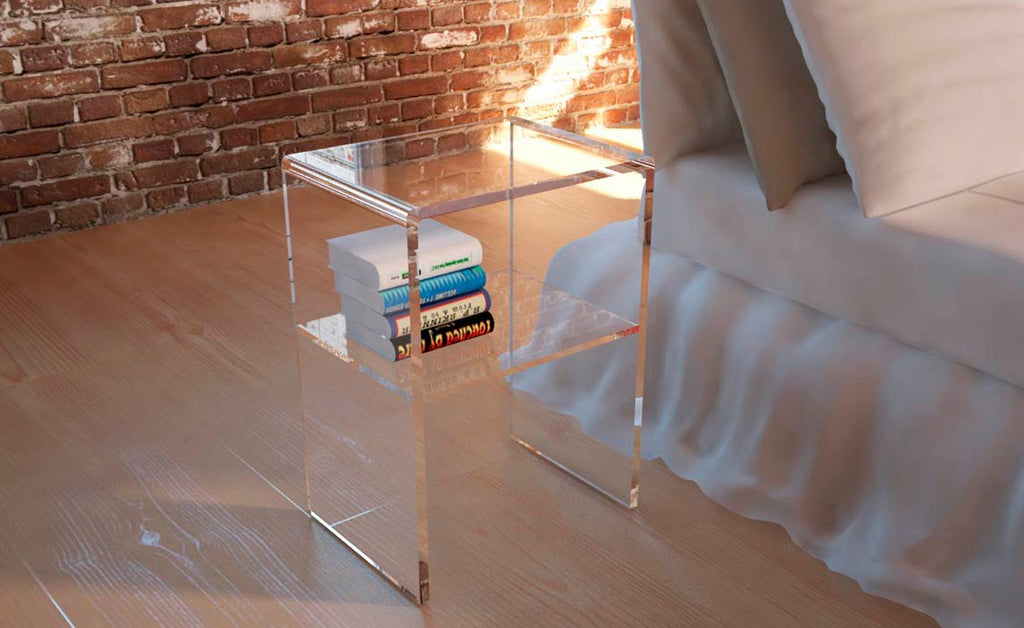 Comodino in plexiglass trasparente Bianka