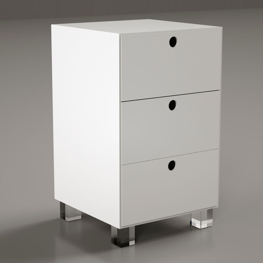Comodino con cassetti in plexiglass Caledy