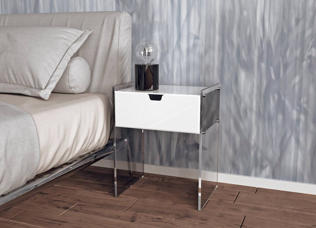 Comodino con cassetto in plexiglass Sleepy