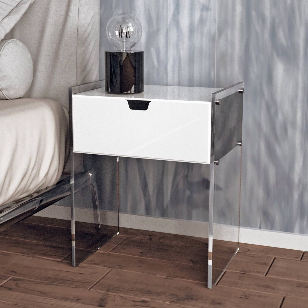 Comodino con cassetto in plexiglass Sleepy