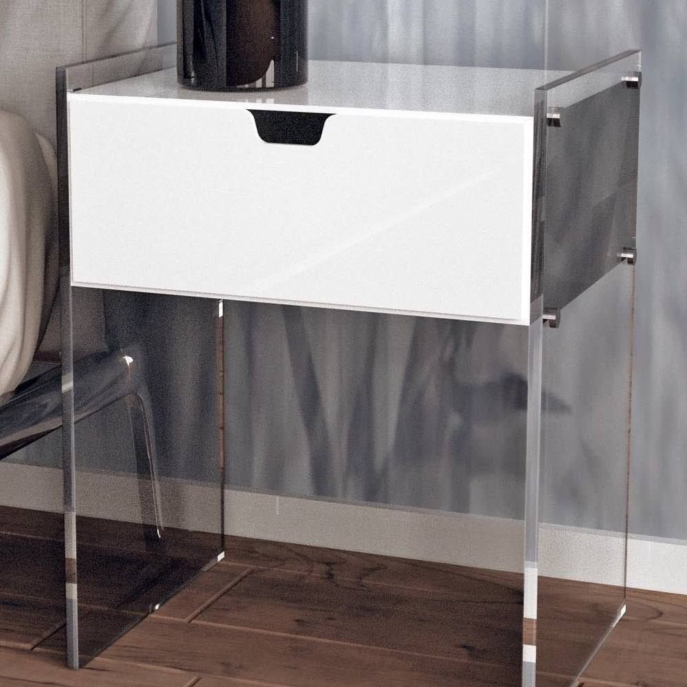 Comodino con cassetto in plexiglass Sleepy