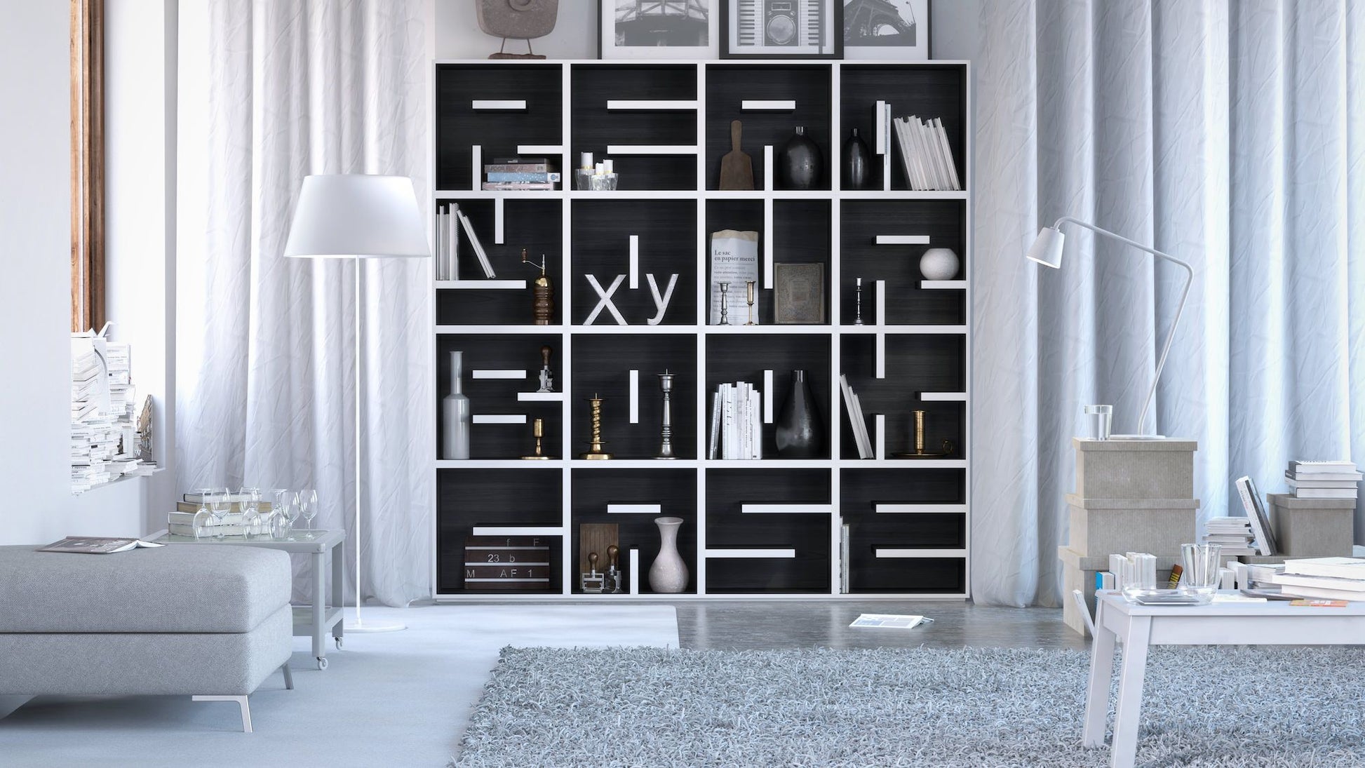 Libreria a cubi da terra o da parete ABC RYBC
