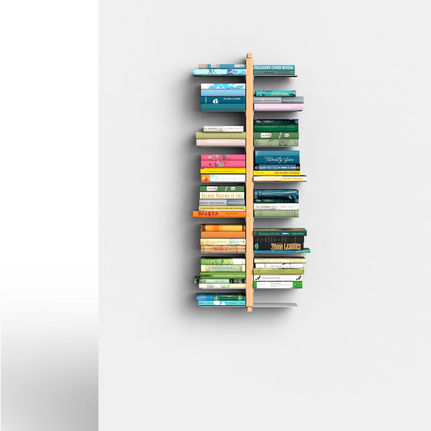 Libreria sospesa a parete in legno Zia Bice