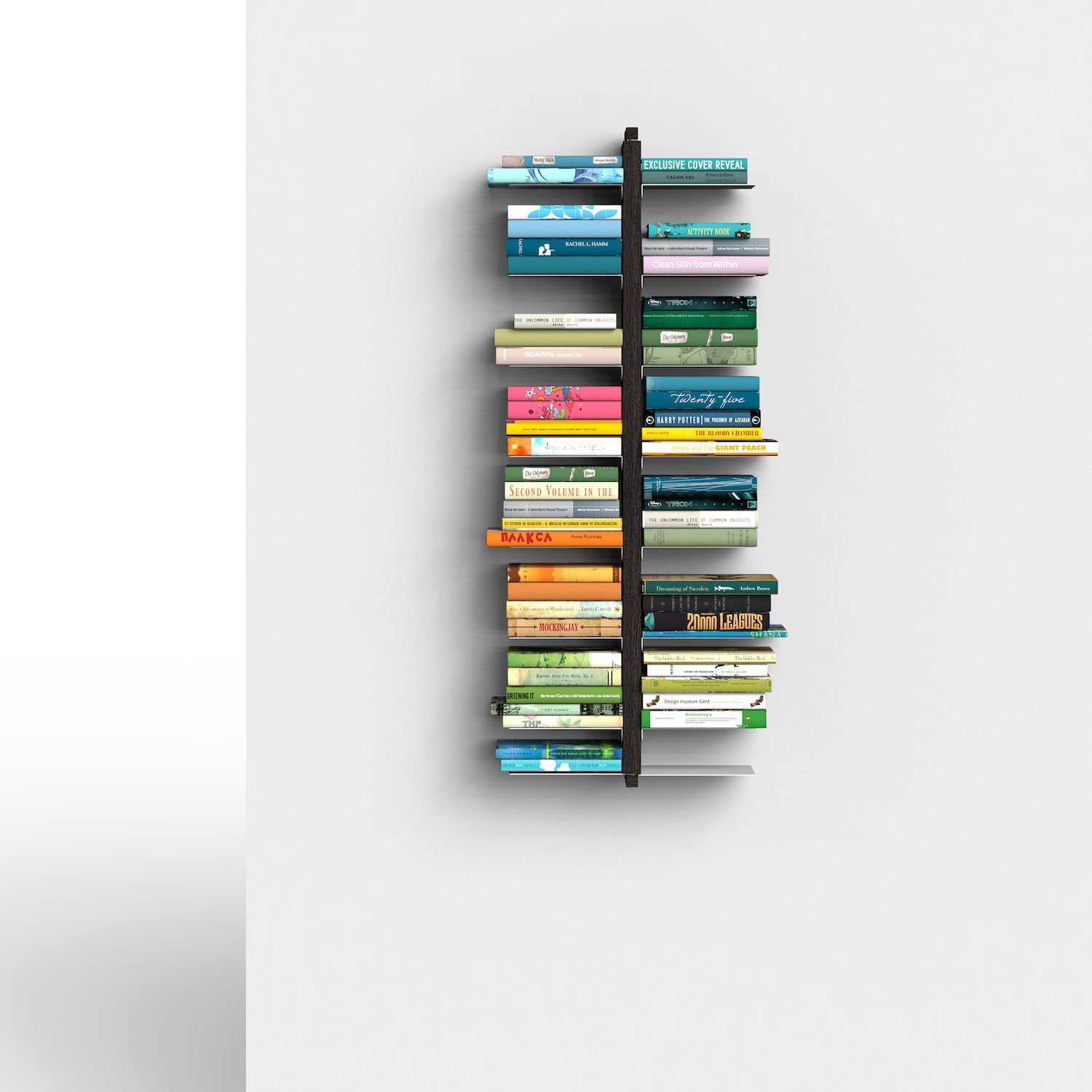 Libreria sospesa a parete in legno Zia Bice