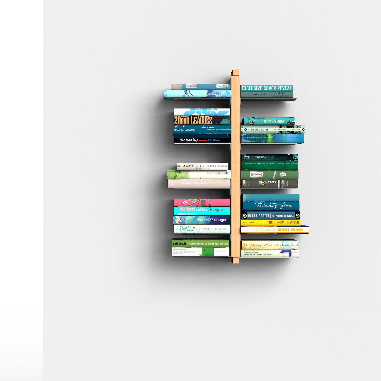 Libreria sospesa a parete in legno Zia Bice