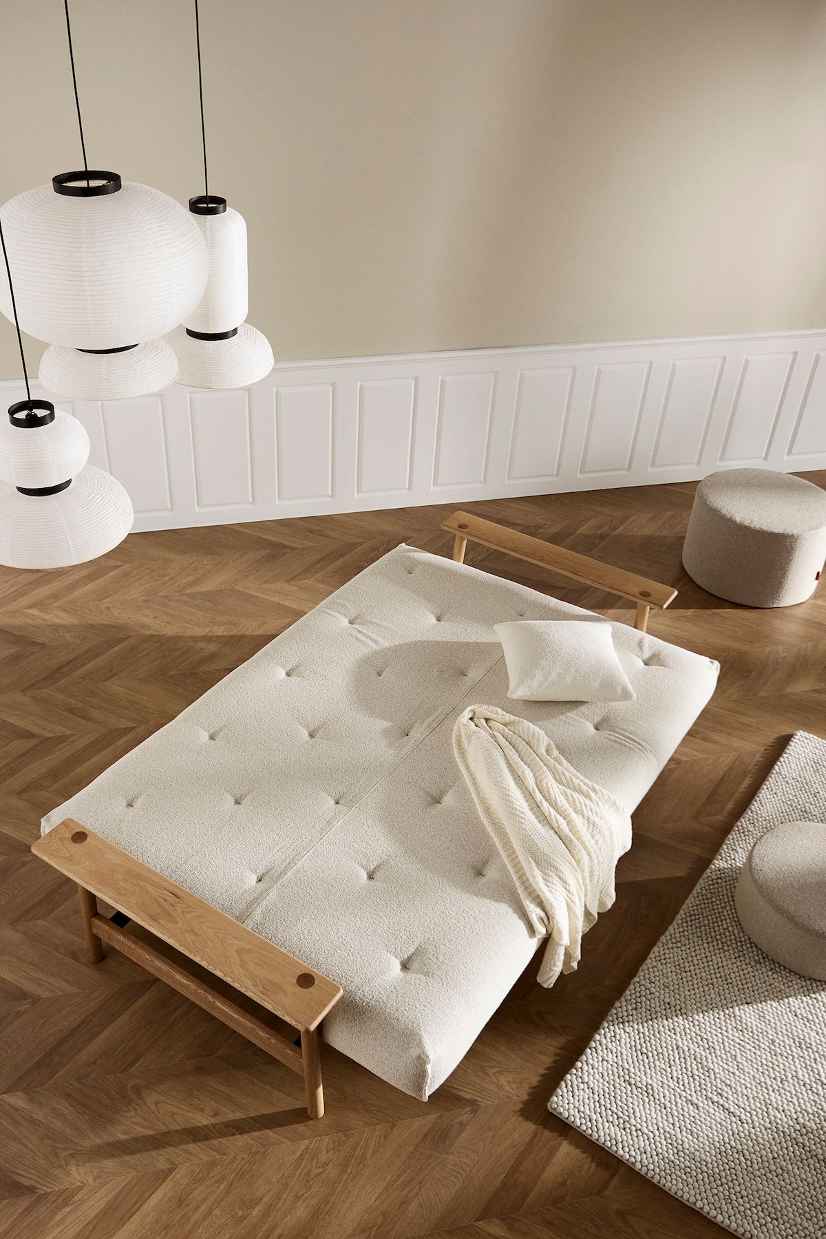 Divano letto due posti con materasso a molle Balder