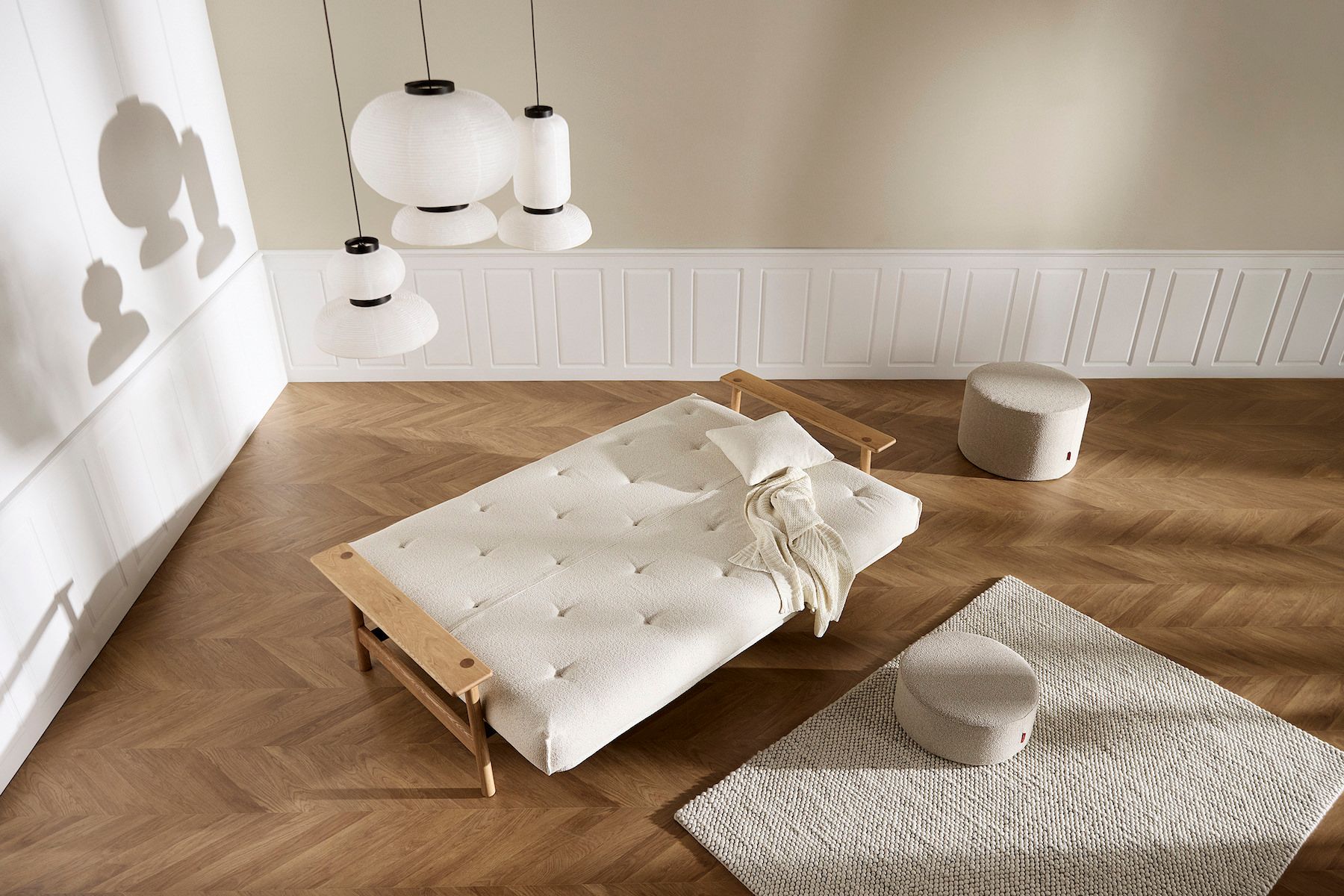 Divano letto due posti con materasso a molle Balder