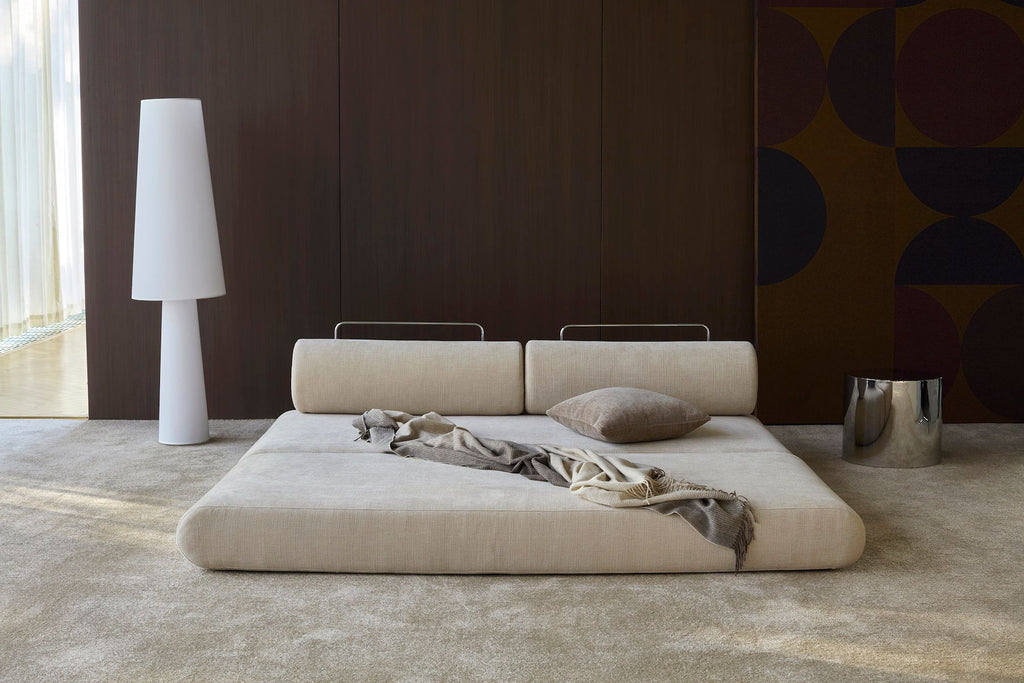 Divano letto singolo o matrimoniale design moderno Circlus Round - 410 Esina Almond Beige
