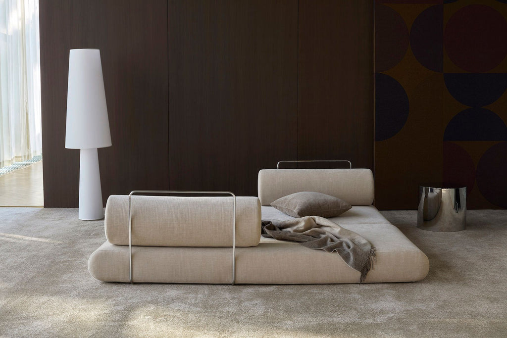 Divano letto singolo o matrimoniale design moderno Circlus Round - 410 Esina Almond Beige