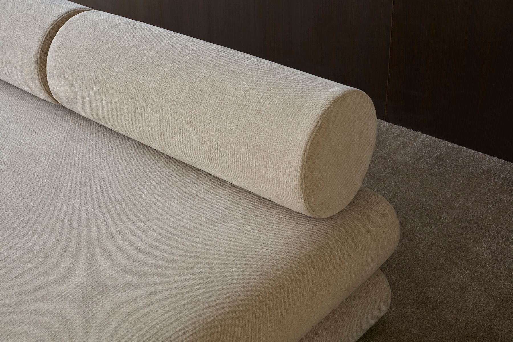 Divano letto singolo o matrimoniale design moderno Circlus Round - 410 Esina Almond Beige