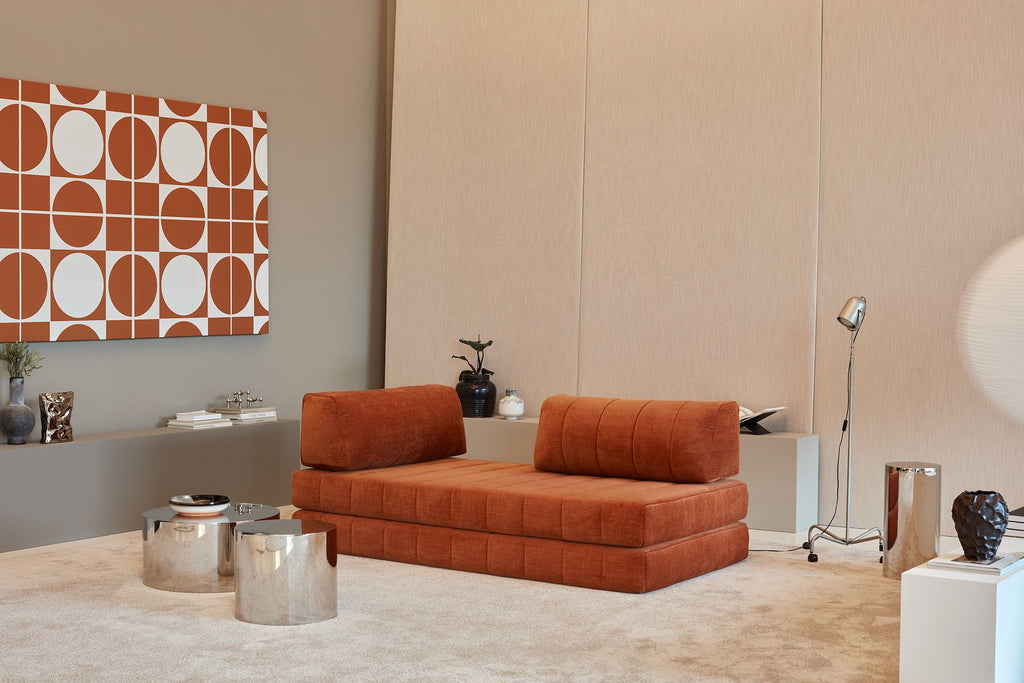 Divano letto matrimoniale sfoderabile Cozypad C01 - 412 Esina Rust Orange