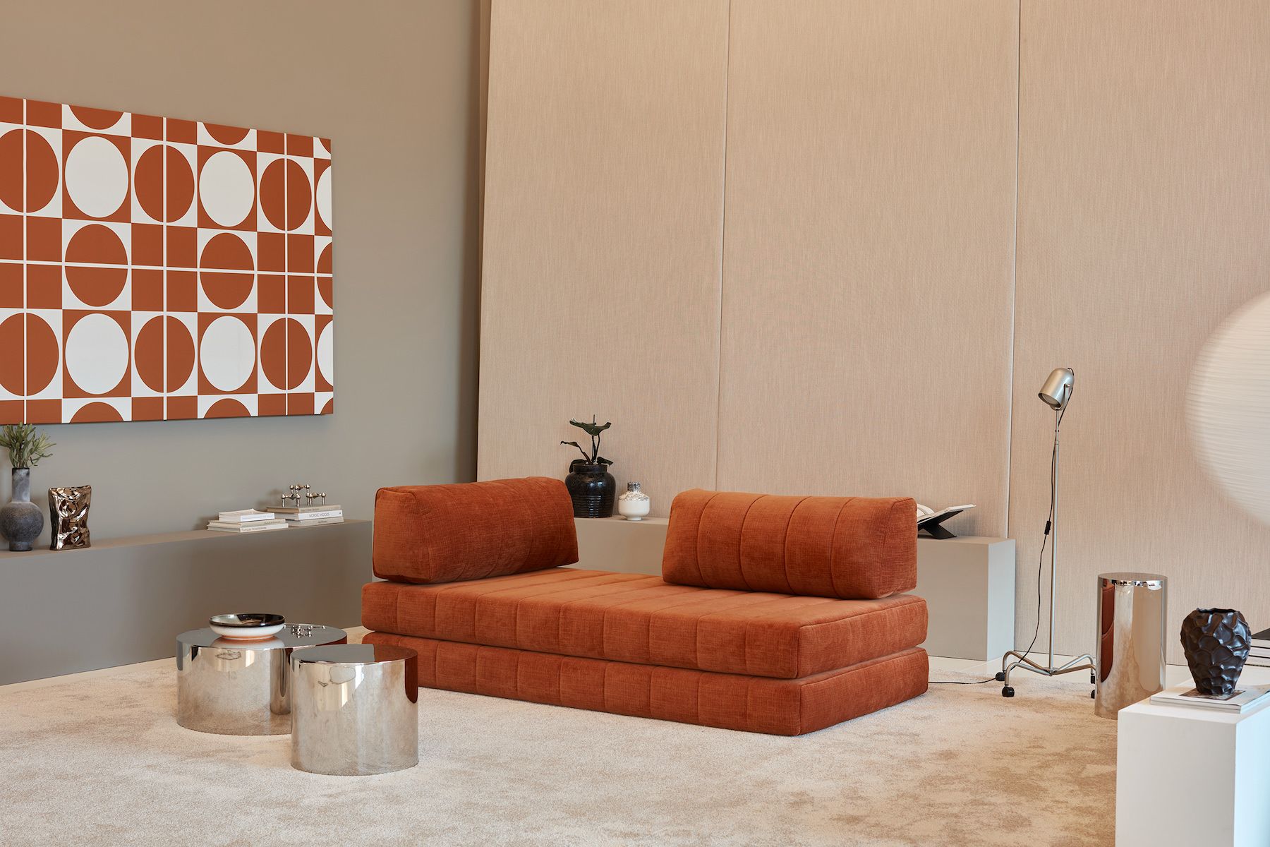 Divano letto matrimoniale sfoderabile Cozypad C01 - 412 Esina Rust Orange