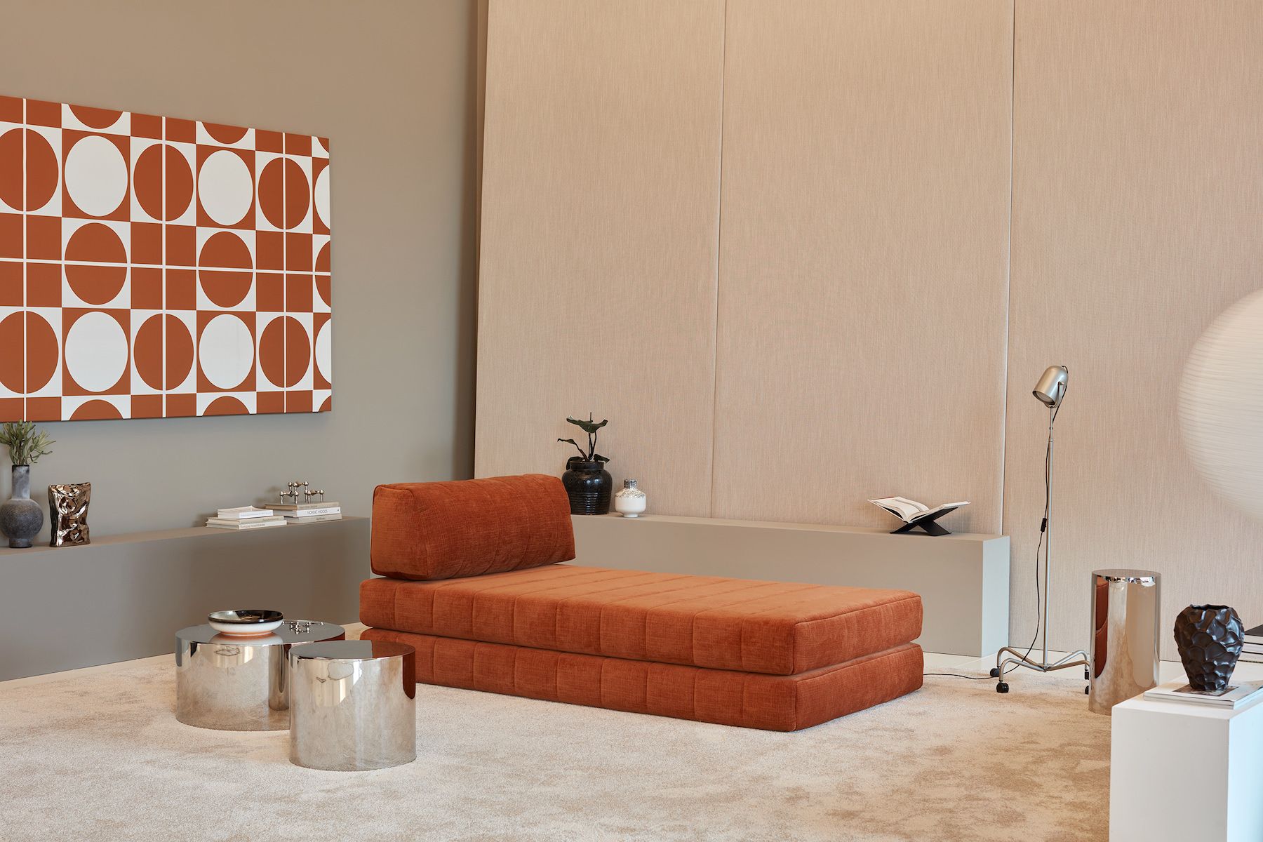 Divano letto matrimoniale sfoderabile Cozypad C01 - 412 Esina Rust Orange