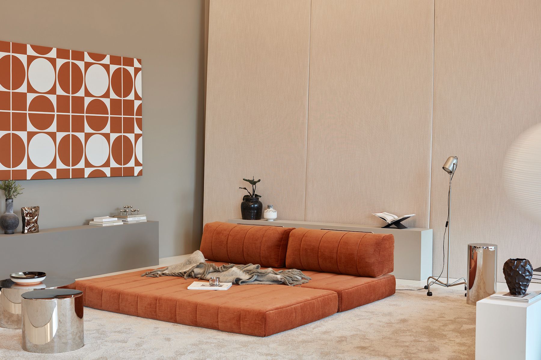 Divano letto matrimoniale sfoderabile Cozypad C01 - 412 Esina Rust Orange