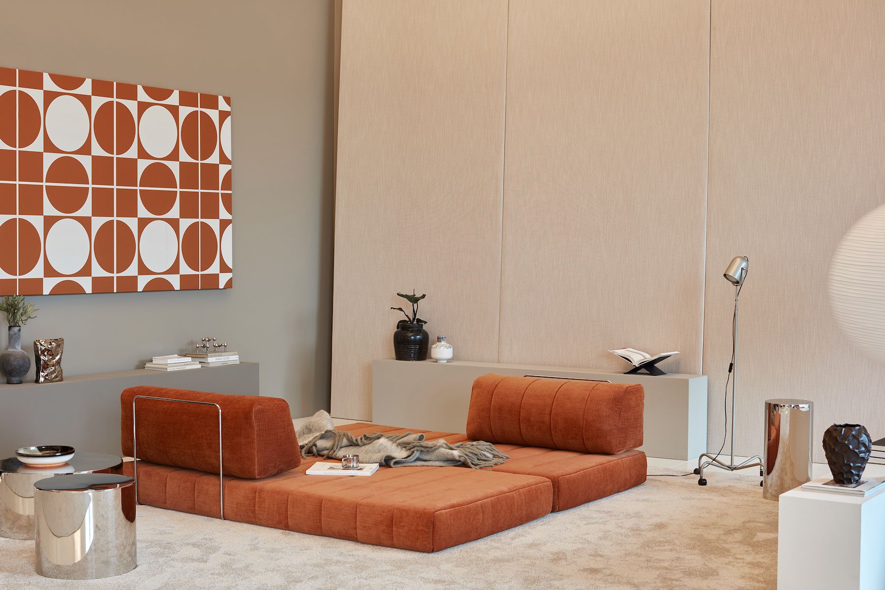 Divano letto matrimoniale sfoderabile Cozypad C01 - 412 Esina Rust Orange