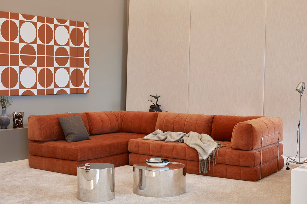 Divano letto matrimoniale angolare Cozypad C16 - 412 Esina Rust Orange