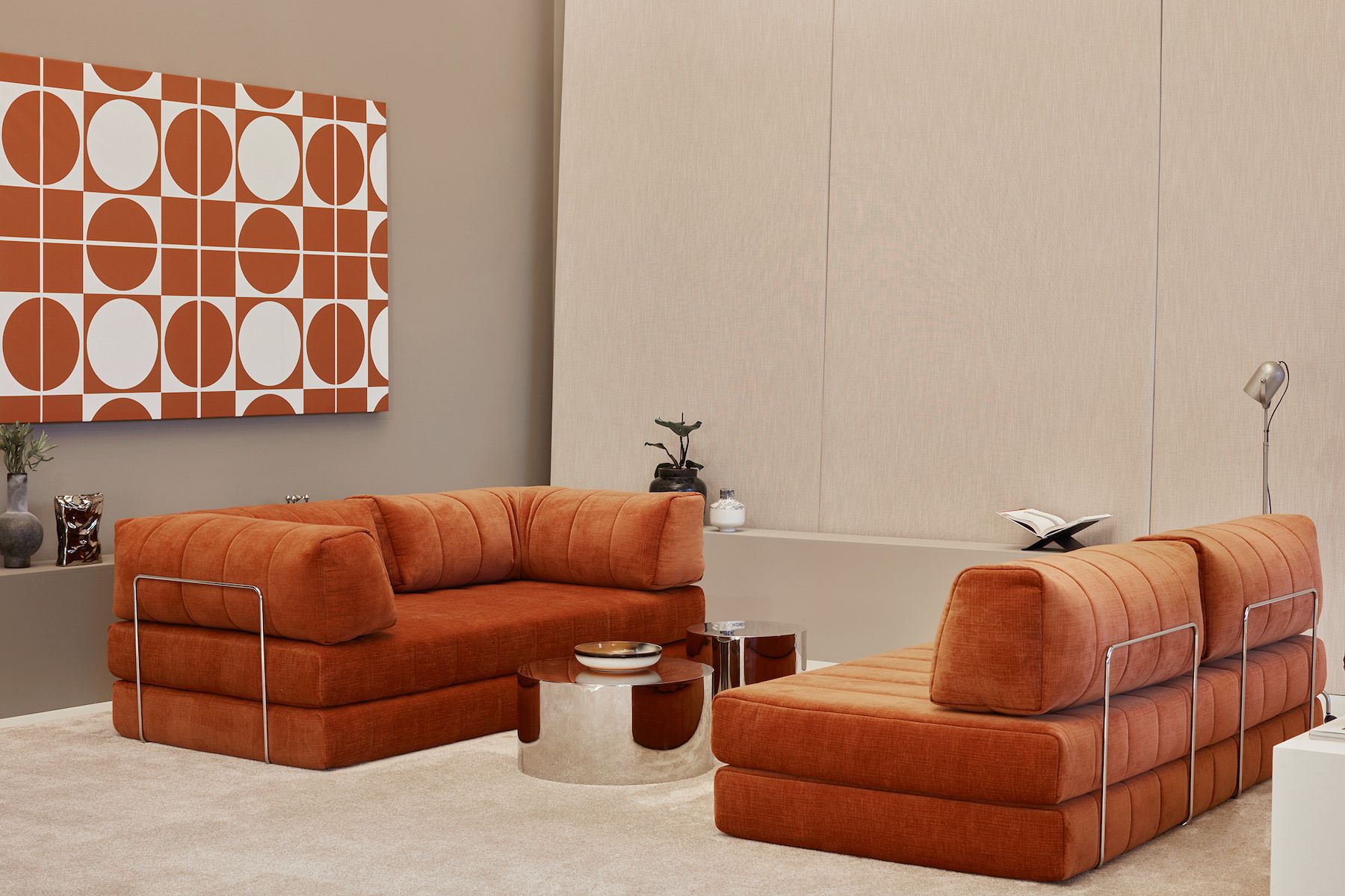 Divano letto matrimoniale angolare Cozypad C16 - 412 Esina Rust Orange