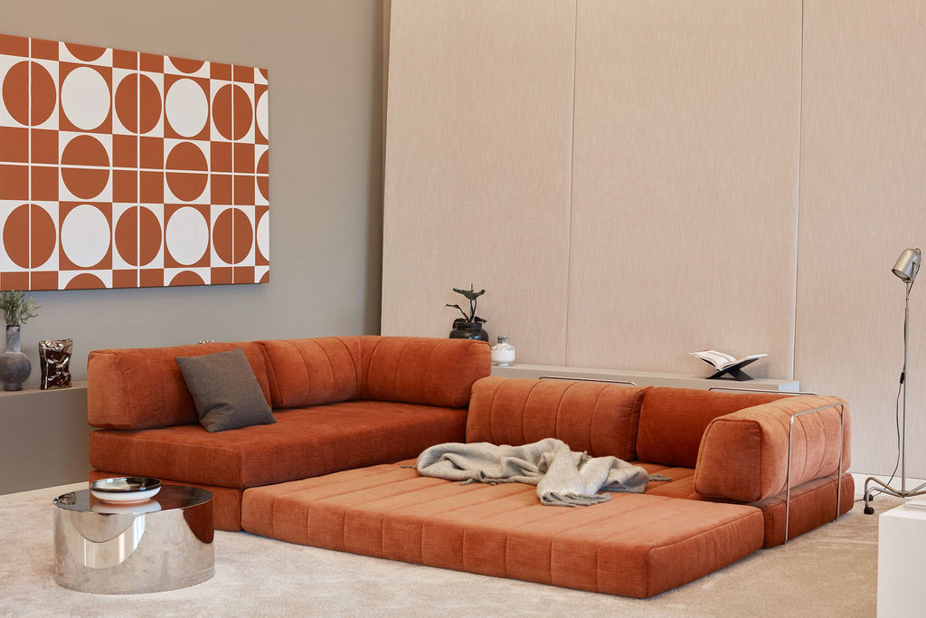 Divano letto matrimoniale angolare Cozypad C16 - 412 Esina Rust Orange