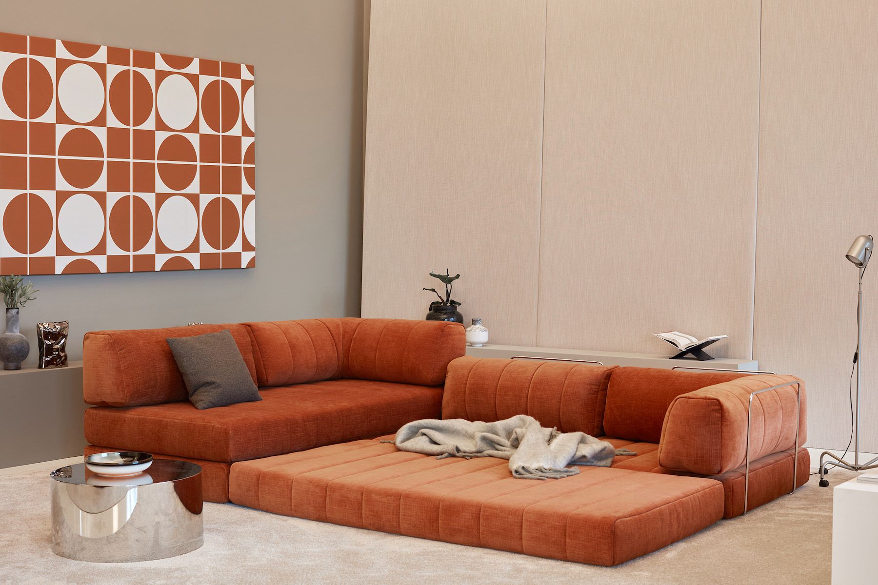 Divano letto matrimoniale angolare Cozypad C16 - 412 Esina Rust Orange