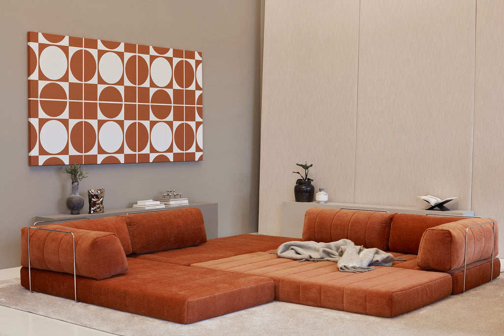 Divano letto matrimoniale angolare Cozypad C16 - 412 Esina Rust Orange