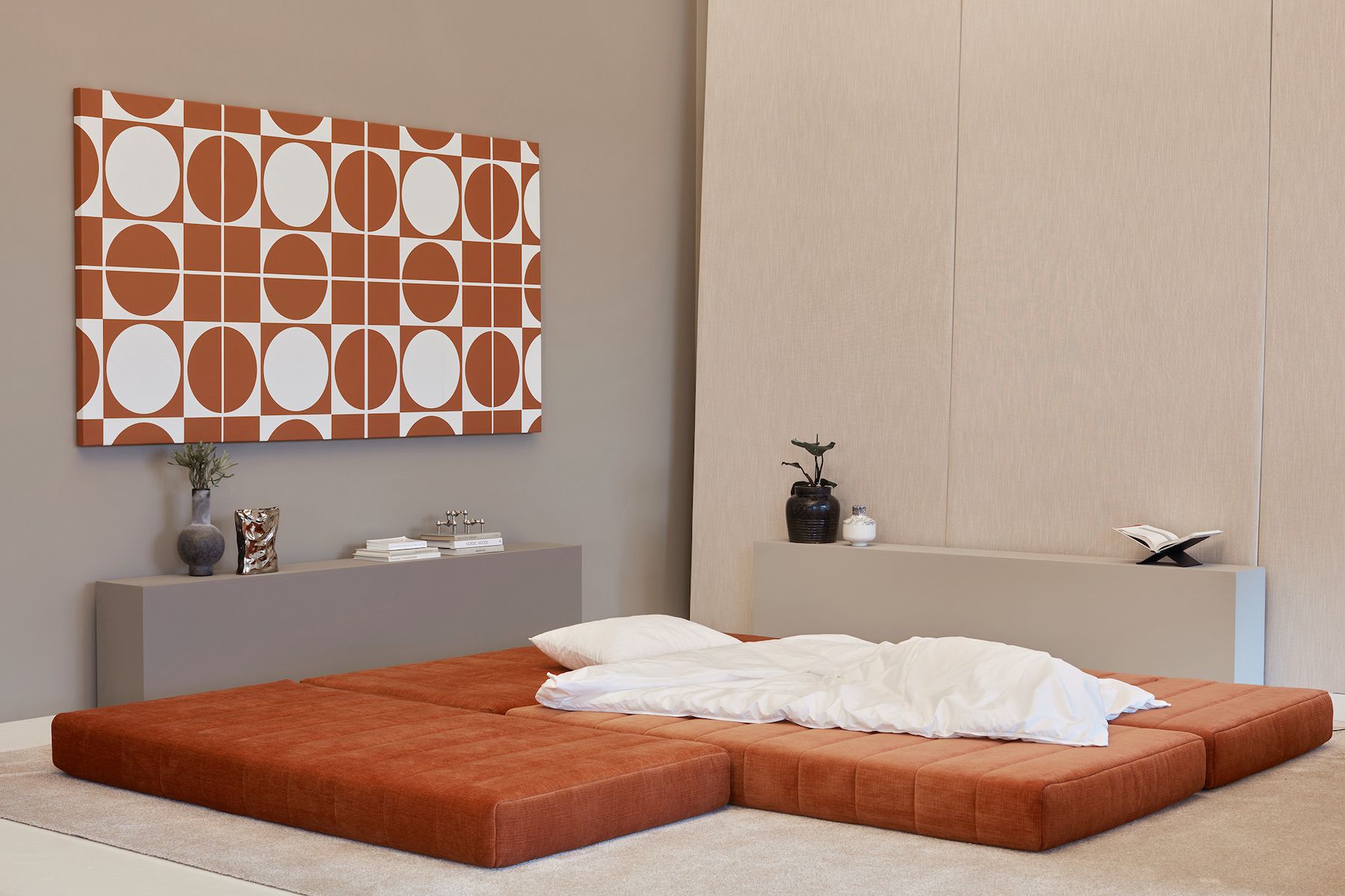 Divano letto matrimoniale angolare Cozypad C16 - 412 Esina Rust Orange