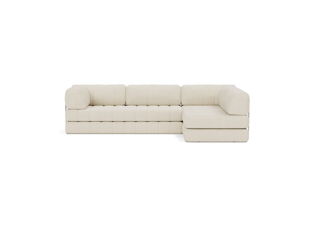 Divano letto matrimoniale angolare Cozypad C16 - 594 Corduroy Ivory