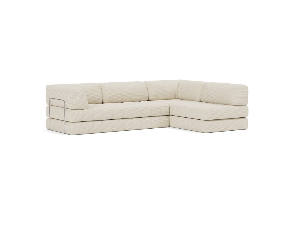 Divano letto matrimoniale angolare Cozypad C16 - 594 Corduroy Ivory