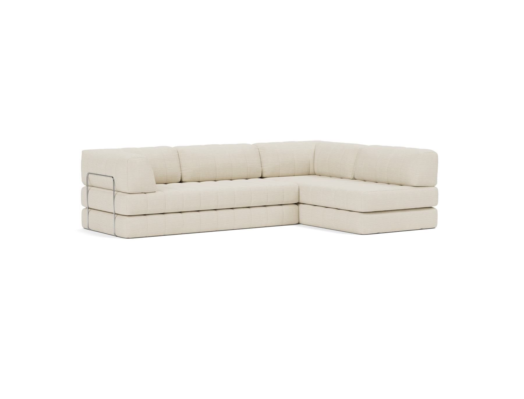 Divano letto matrimoniale angolare Cozypad C16 - 594 Corduroy Ivory