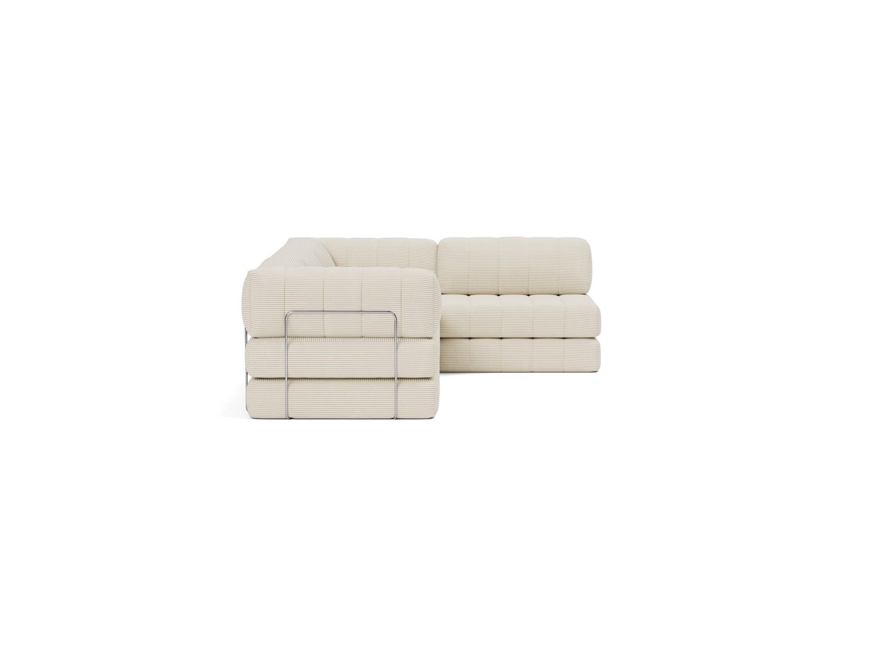 Divano letto matrimoniale angolare Cozypad C16 - 594 Corduroy Ivory