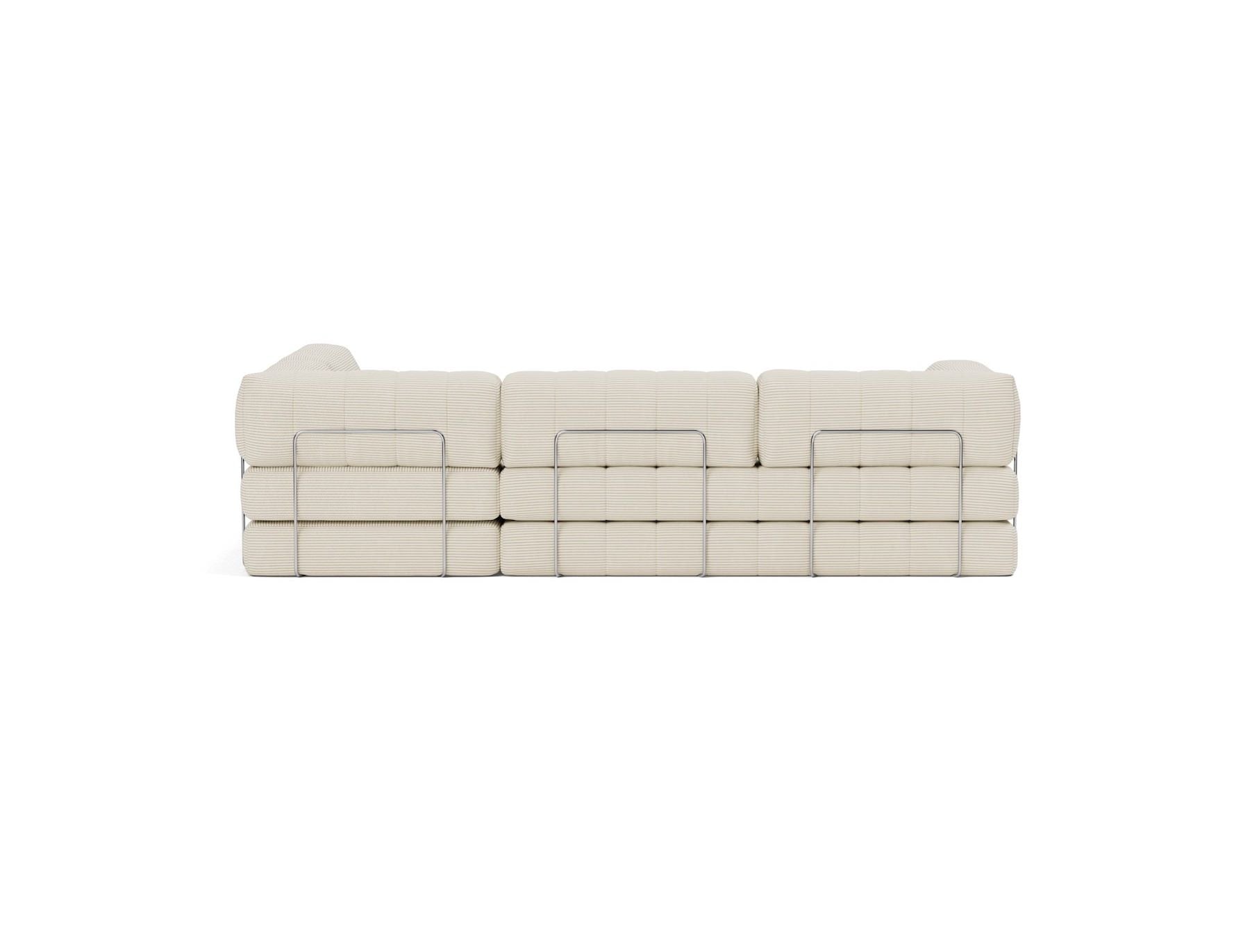 Divano letto matrimoniale angolare Cozypad C16 - 594 Corduroy Ivory