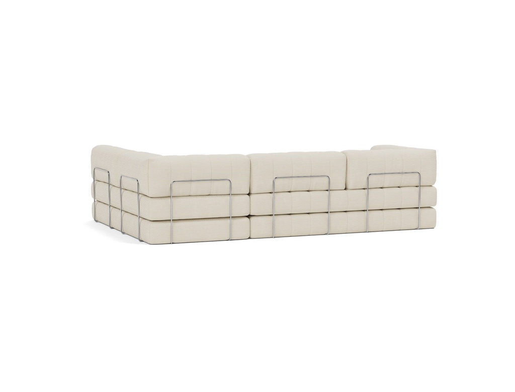 Divano letto matrimoniale angolare Cozypad C16 - 594 Corduroy Ivory