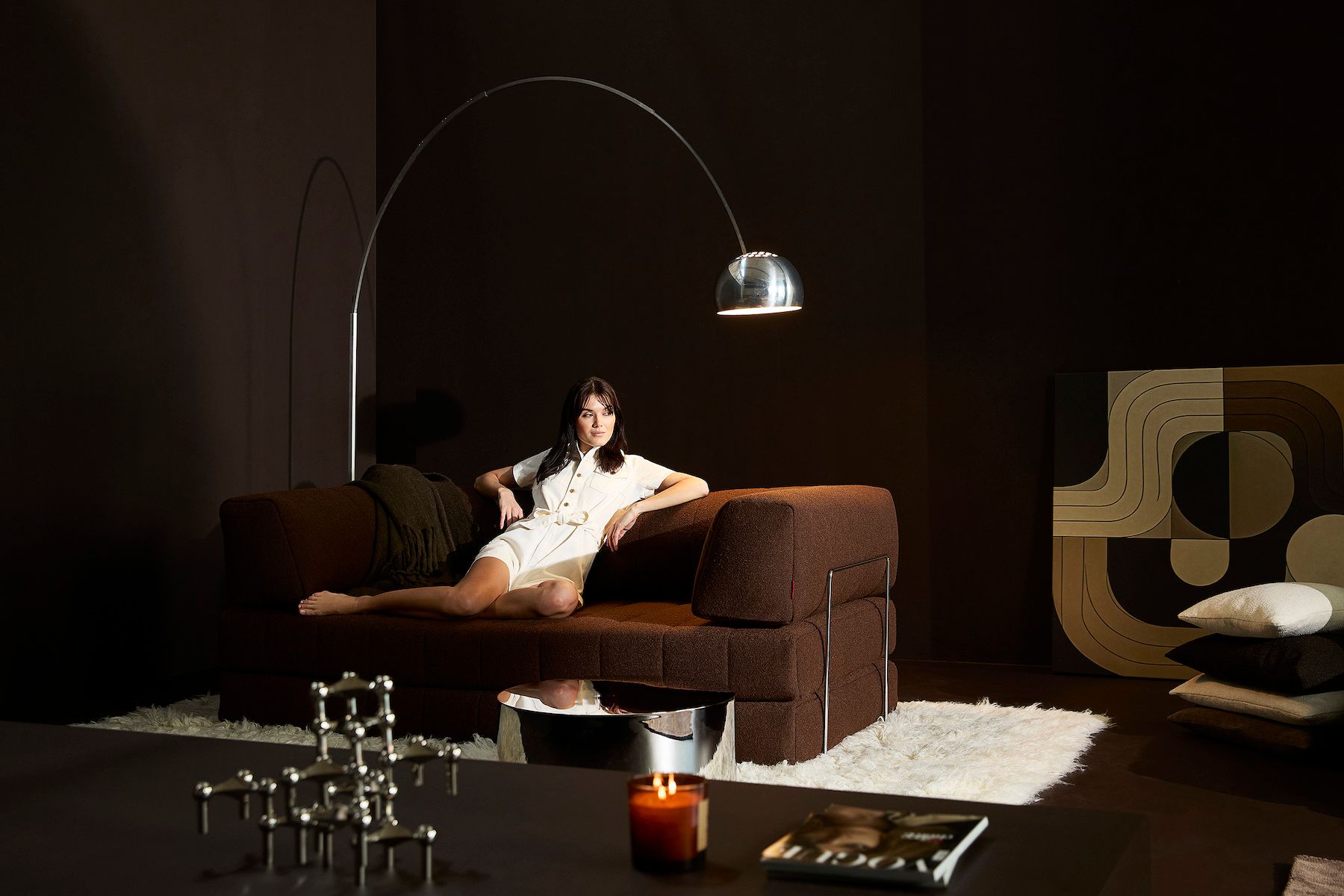 Divano letto matrimoniale sfoderabile Cozypad C02 - 359 Taura Cappuccino