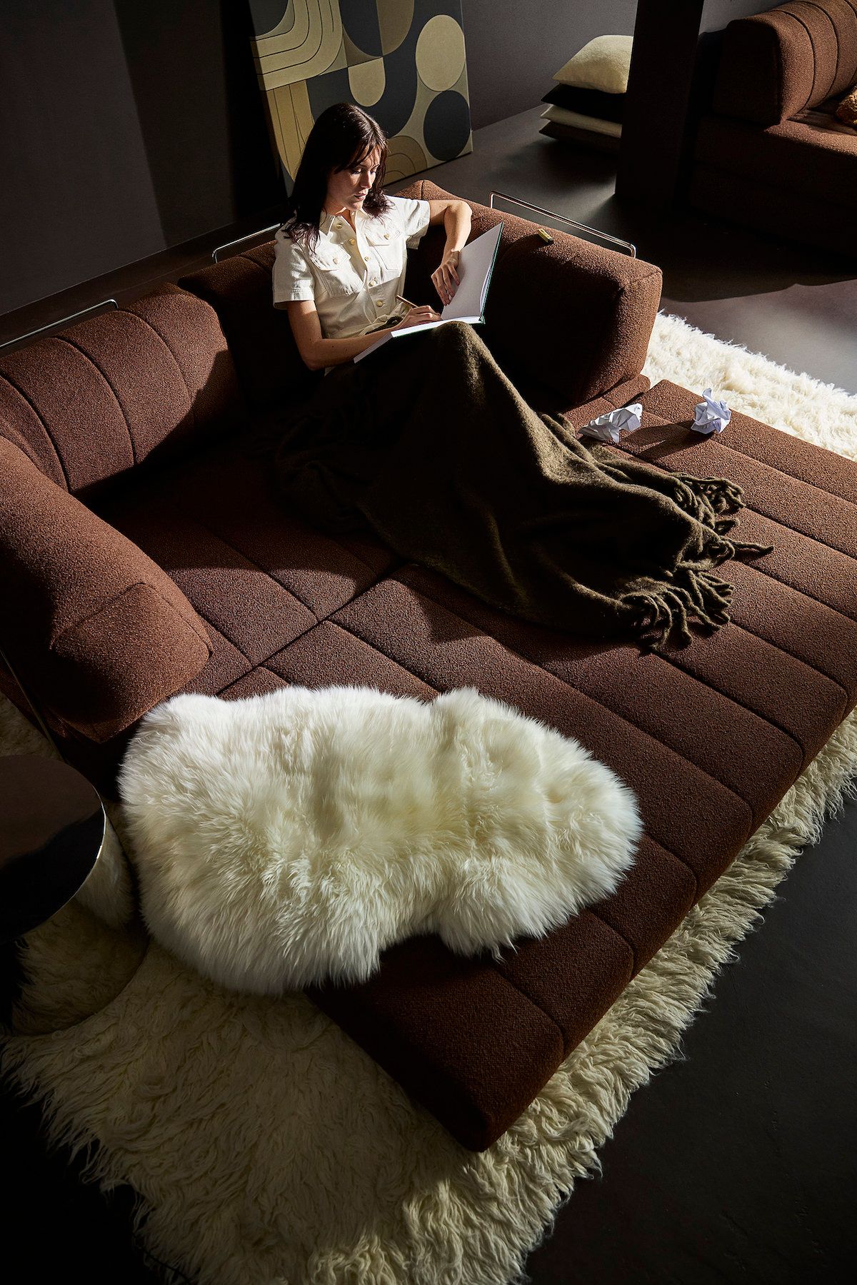 Divano letto matrimoniale sfoderabile Cozypad C02 - 359 Taura Cappuccino